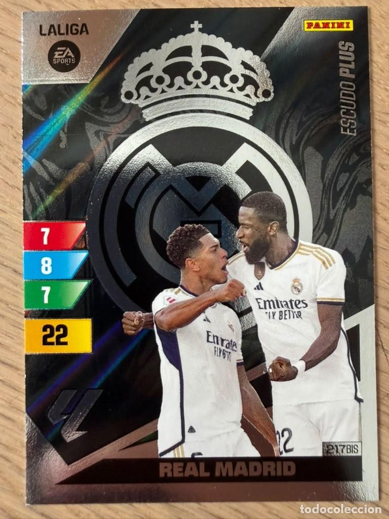 Cartes &agrave; collectionner de Football: 217 BIS ESCUDO PLUS REAL MADRID 23 24 2023 2024 LIGA EA SPORT PANINI ADRENALYN XL CARD