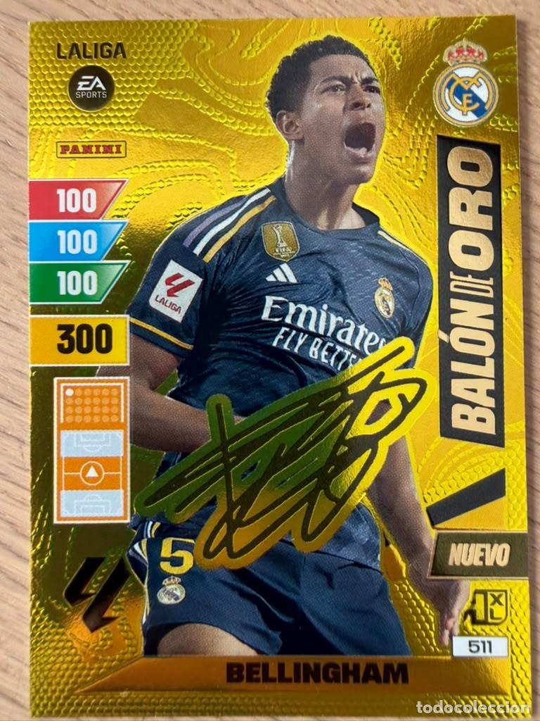 Figurine di Calcio: 511 BELLINGHAM BALON DE ORO FIRMA REAL MADRID 23 24 2023 2024 LIGA EA SPORT PANINI ADRENALYN XL CARD
