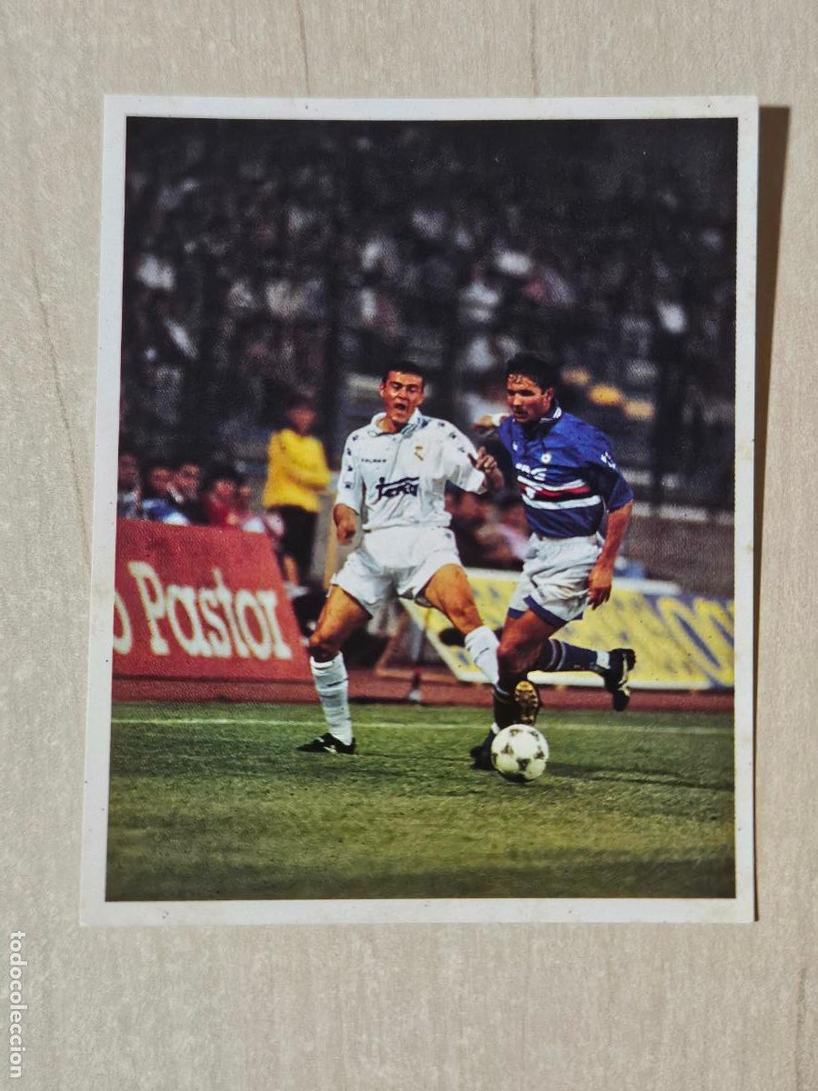 Football Stickers: CROMO N&ordm; 137 DEL ALBUM REAL MADRID FUTBOL Y BALONCESTO 1994 1995 - NUNCA PEGADO