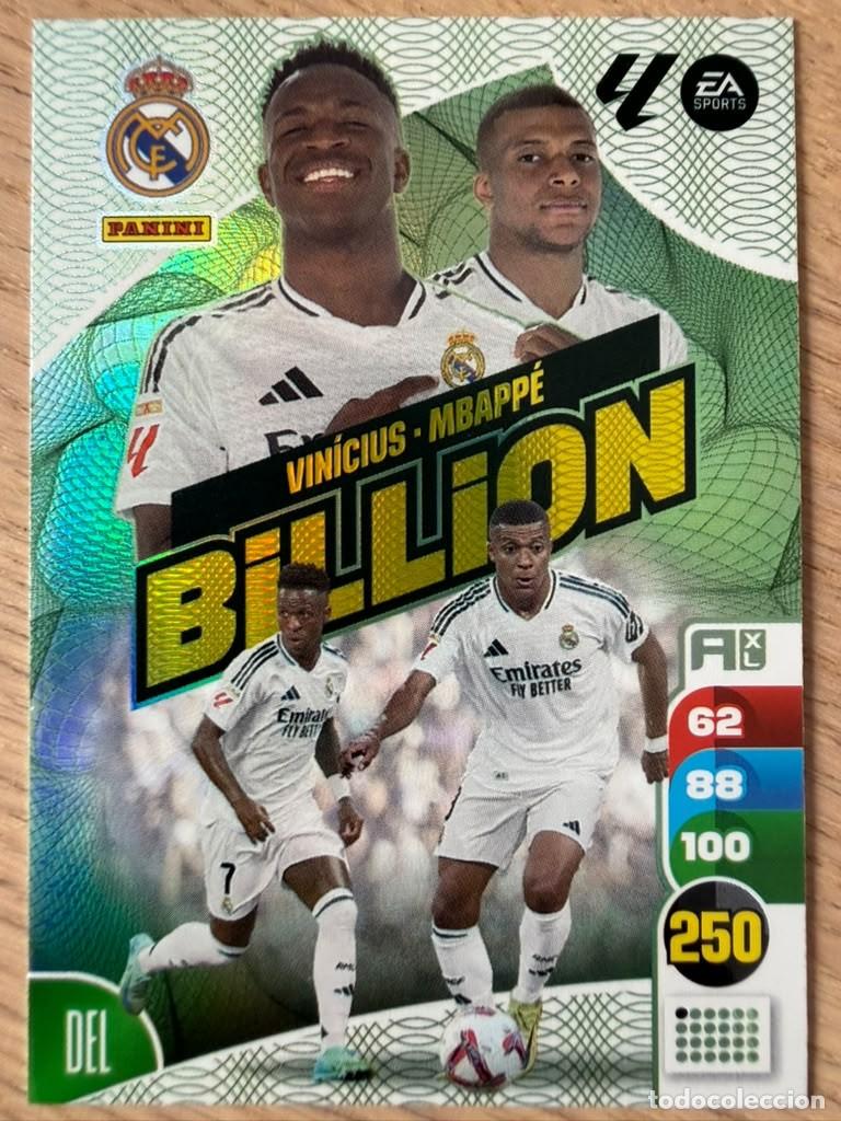 Football Stickers: VINICIUS MBAPPE BILLION REAL MADRID 24 25 2024 2025 LIGA EA SPORT PANINI ADRENALYN XL CARD