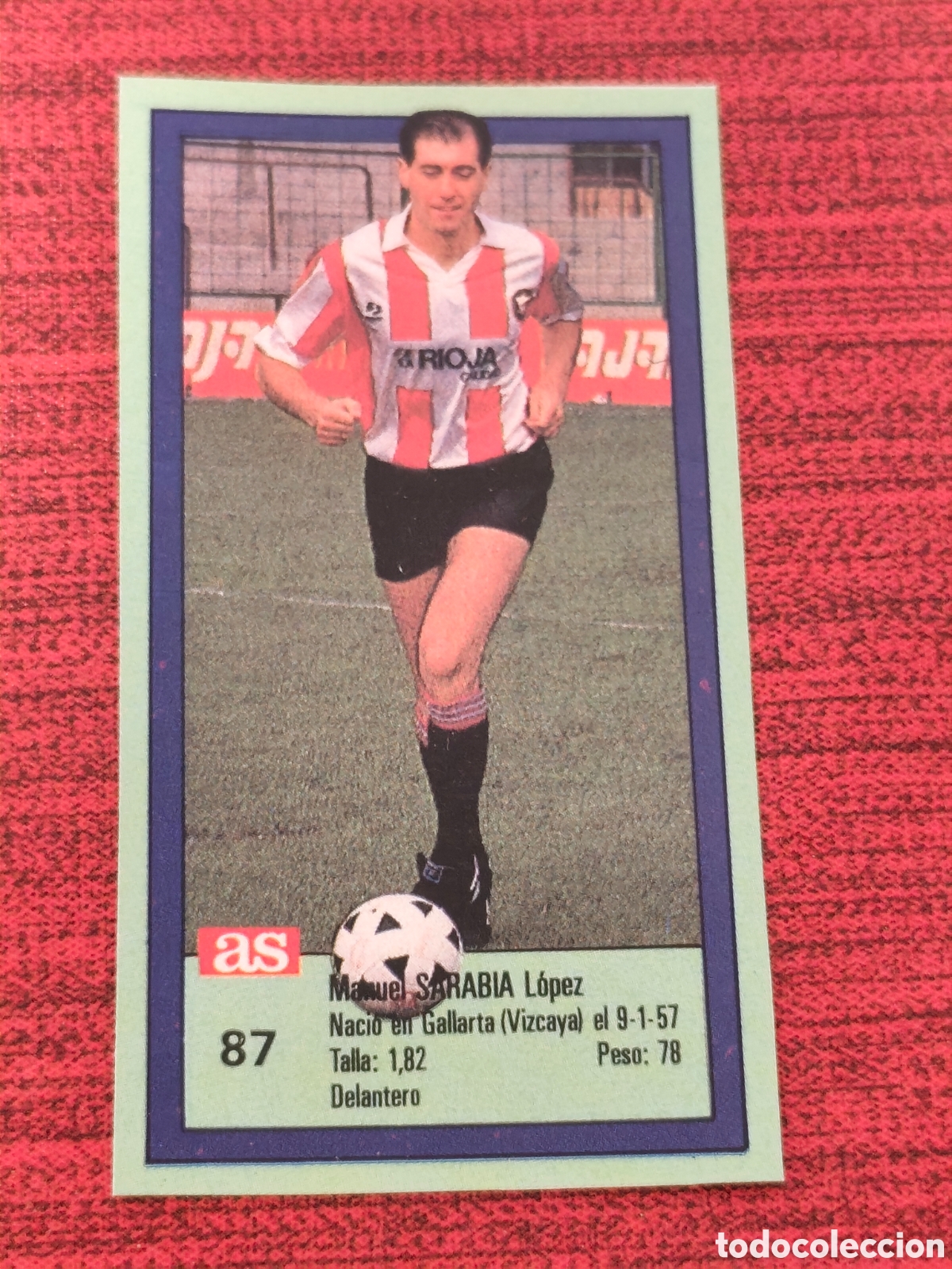 Cartes &agrave; collectionner de Football: 87 SARABIA LOGRO&Ntilde;&Eacute;S ASES DE LA LIGA 1989 1990 DIARIO AS