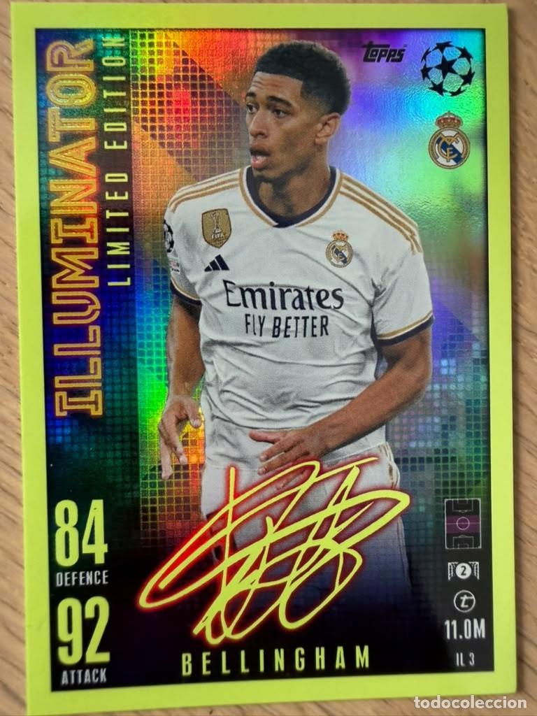 Cartes &agrave; collectionner de Football: IL 3 BELLINGHAM ILLUMINATOR LIMITED EDITION REAL MADRID 23 24 2023 2024 CHAMPIONS TOPPS MATCH ATTAX