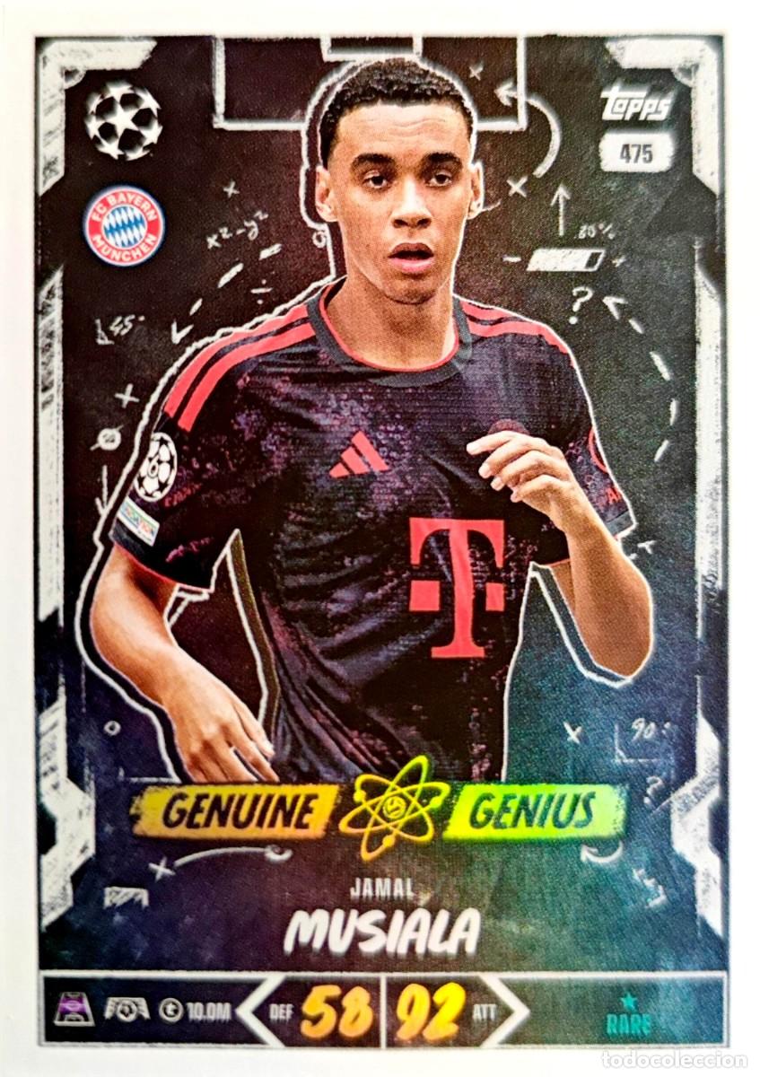 Cartes &agrave; collectionner de Football: 475 Jamal Musiala - FC Bayern M&uuml;nchen - GENUINE GENIUS - TOPPS Match Attax 2026 2027 26 27