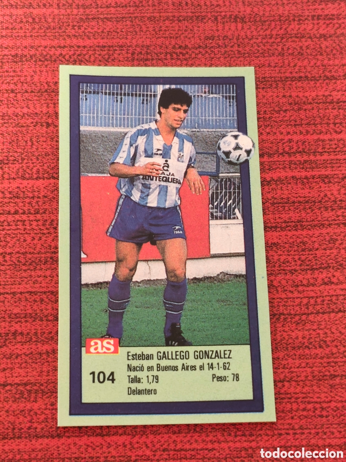 Cartes &agrave; collectionner de Football: 104 GALLEGO GONZ&Aacute;LEZ M&Aacute;LAGA ASES DE LA LIGA 1989 1990 DIARIO AS