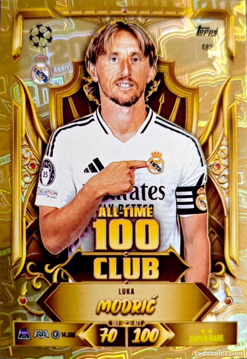 Cartes &agrave; collectionner de Football: 482 Luka Modric - Real Madrid - ALL-TIME 100 CLUB - TOPPS Match Attax 2026 2027 26 27