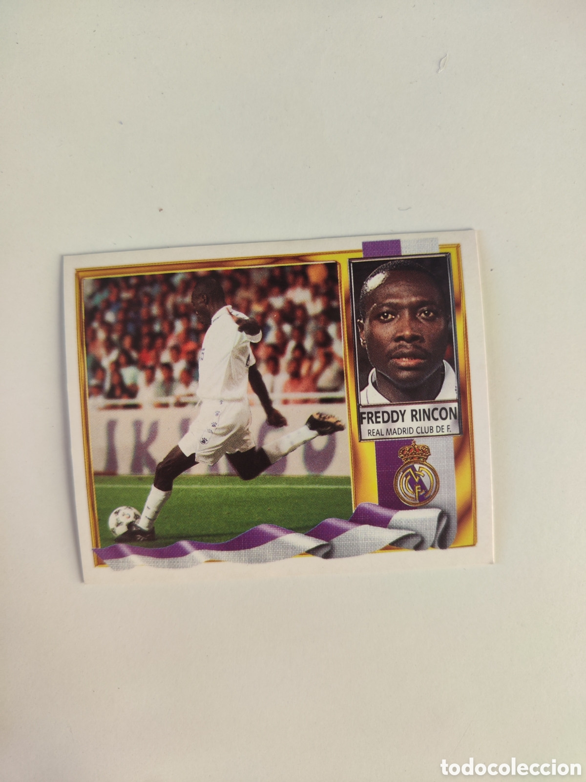 Fu&szlig;ball-Sticker: Este 95 96 sin pegar Real Madrid Freddy Rinc&oacute;n buen estado