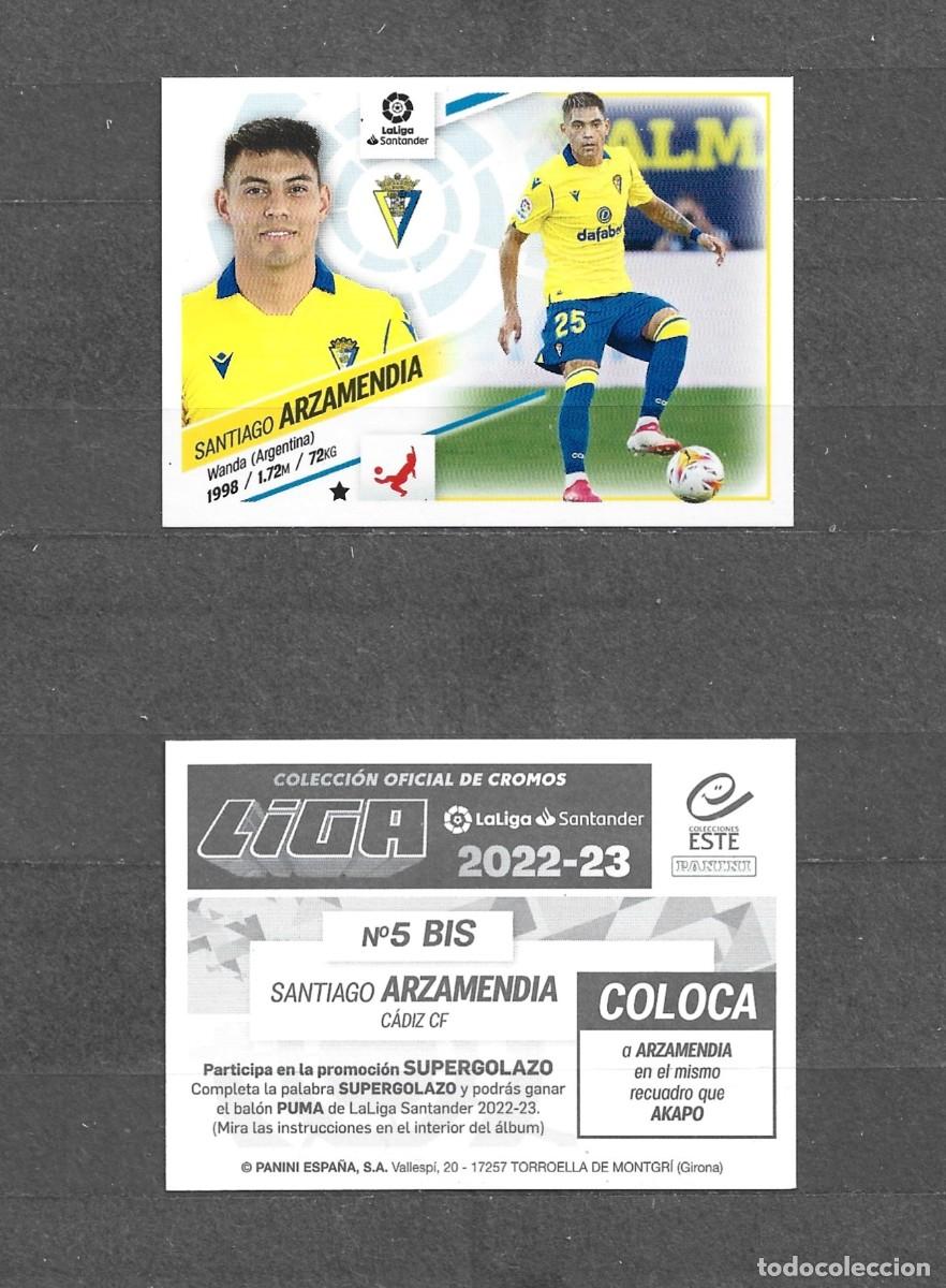 Fu&szlig;ball-Sticker: Liga este 22/23 - Arzamendia - N&ordm; 5bis - C&aacute;diz CF - ( Coloca )