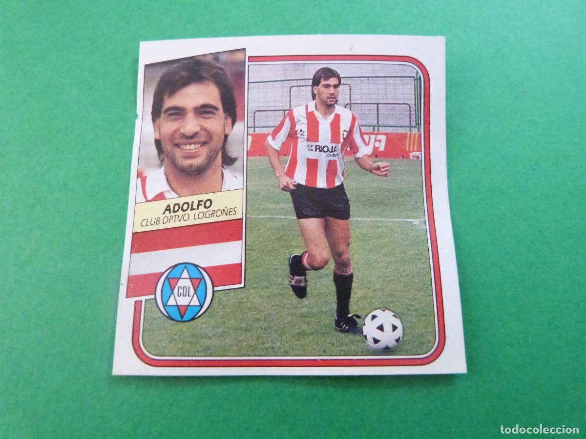 Football Stickers: CROMO FUTBOL ADOLFO C.D. LOGRO&Ntilde;ES DESPEGADO LIGA ESTE 89-90