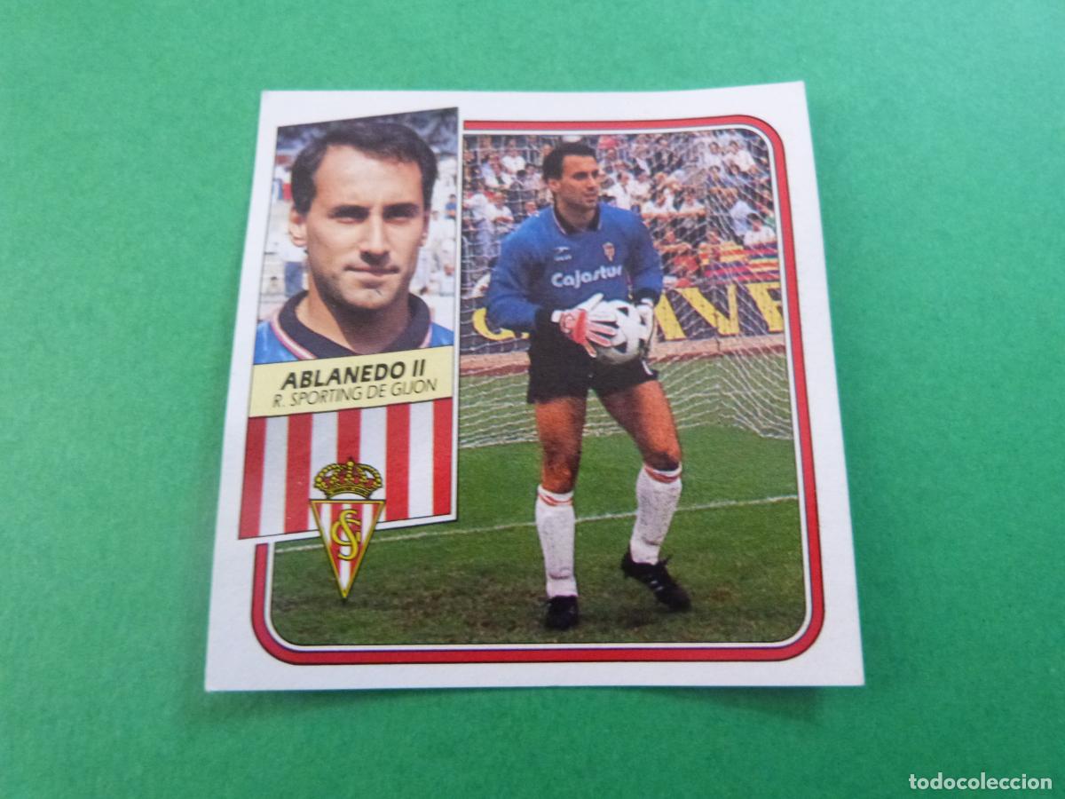 Football Stickers: CROMO FUTBOL ABLANEDO II SPORTING DE GIJ&Oacute;N DESPEGADO LIGA ESTE 89-90