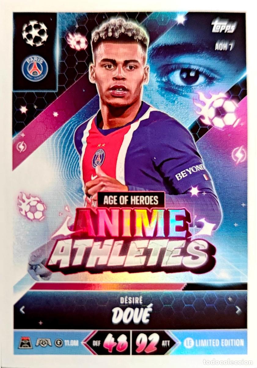 Football Stickers: AOH 7 Desire Doue - Paris Saint-Germain - ANIME ATHLETES LIMITED - TOPPS Match Attax 2026 2027 26 27