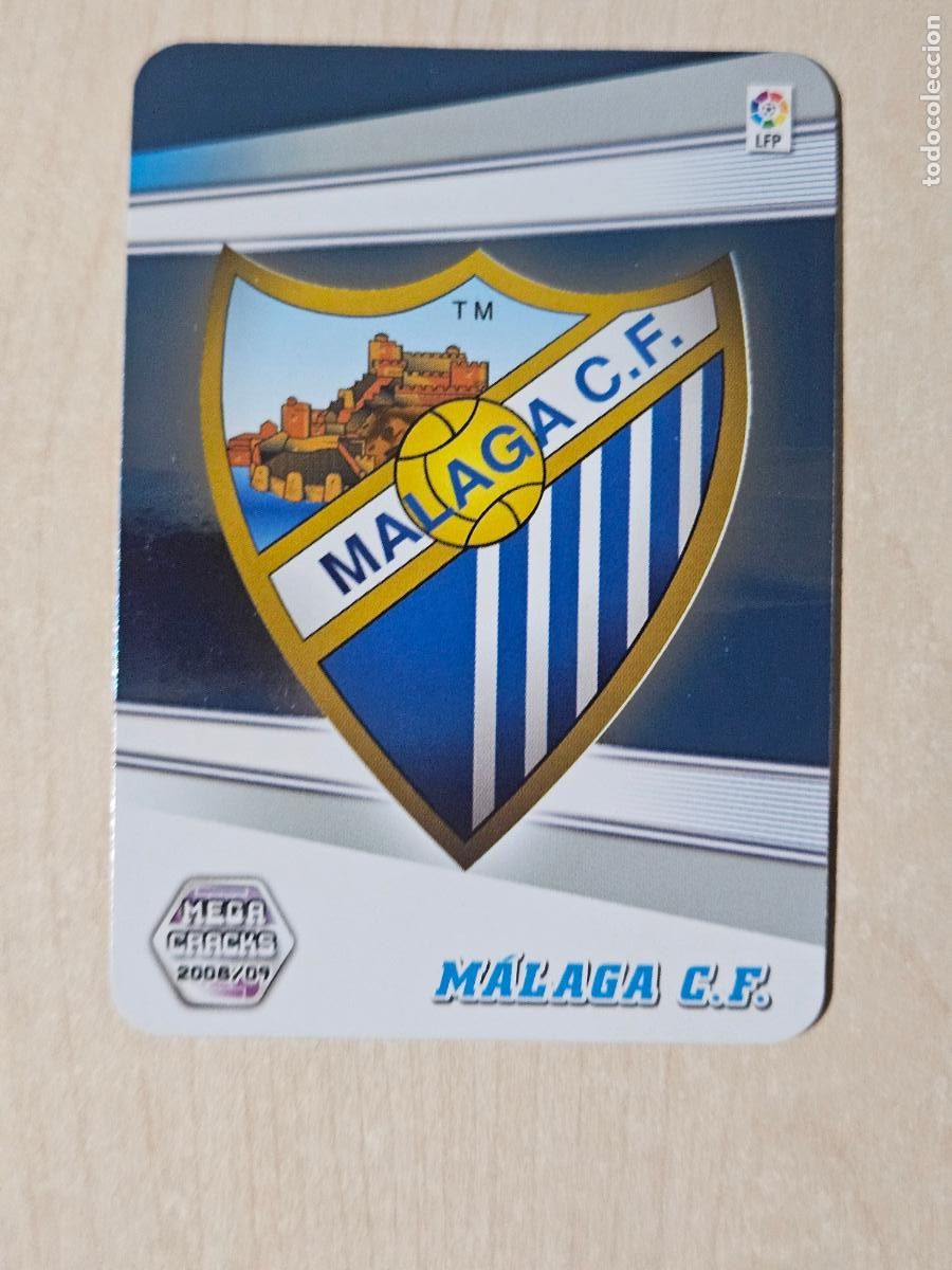 Football Stickers: CROMO N&ordm; 163 ESCUDO - MEGACRACKS 2008 09 - MALAGA