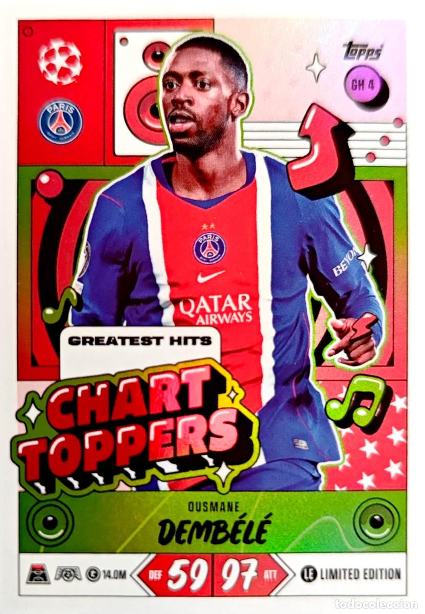 Football Stickers: GH 4 Ousmane Dembele - Paris Saint-Germain - CHART TOPPERS LIMITED TOPPS Match Attax 2026 2027 26 27