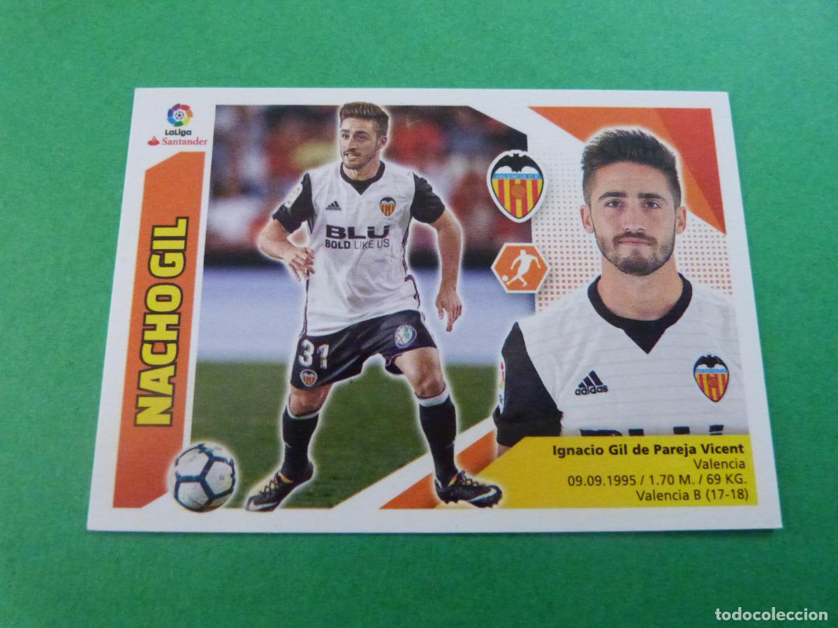 Fu&szlig;ball-Sticker: CROMO FUTBOL NACHO GIL VALENCIA C.F. SIN PEGAR N&ordm; 9 B LIGA ESTE 2017-2018/17-18 PANINI