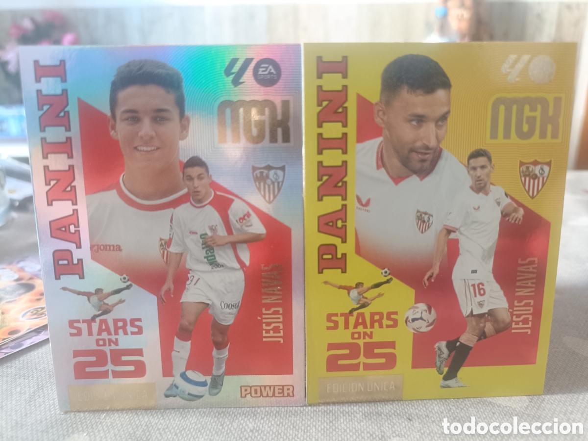 Cromos de f&uacute;tbol: MEGACRACKS 26 27 LAS DOS FICHAS STARS on 25 ( incluida la POWER) JESUS NAVAS