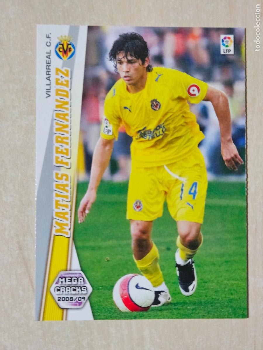 Fu&szlig;ball-Sticker: CROMO N&ordm; 357 MATIAS FERNANDEZ - MEGACRACKS 2008 09 - VILLARREAL