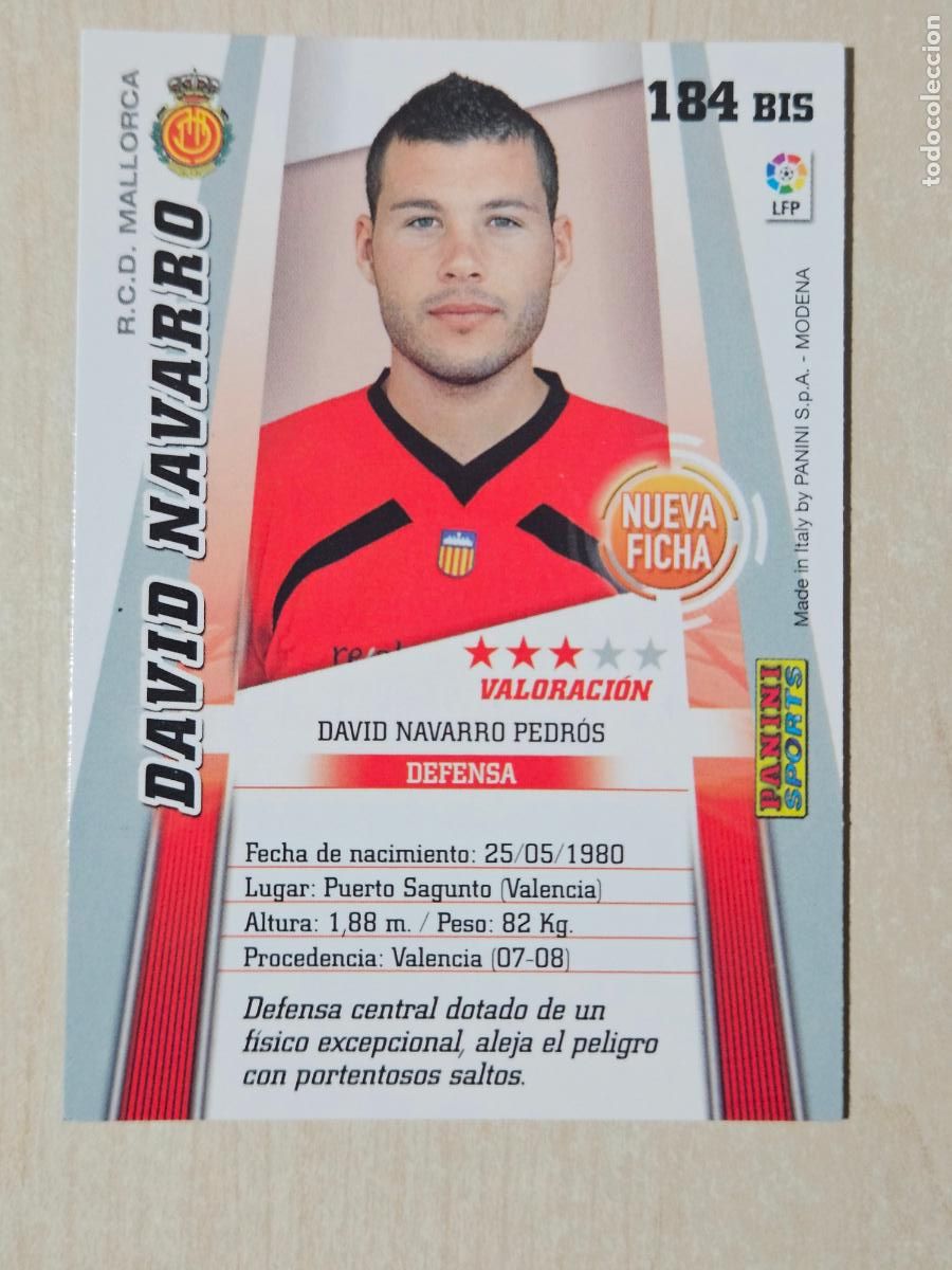 Fu&szlig;ball-Sticker: CROMO N&ordm; 184 BIS DAVID NAVARRO - MEGACRACKS 2008 09 - MALLORCA