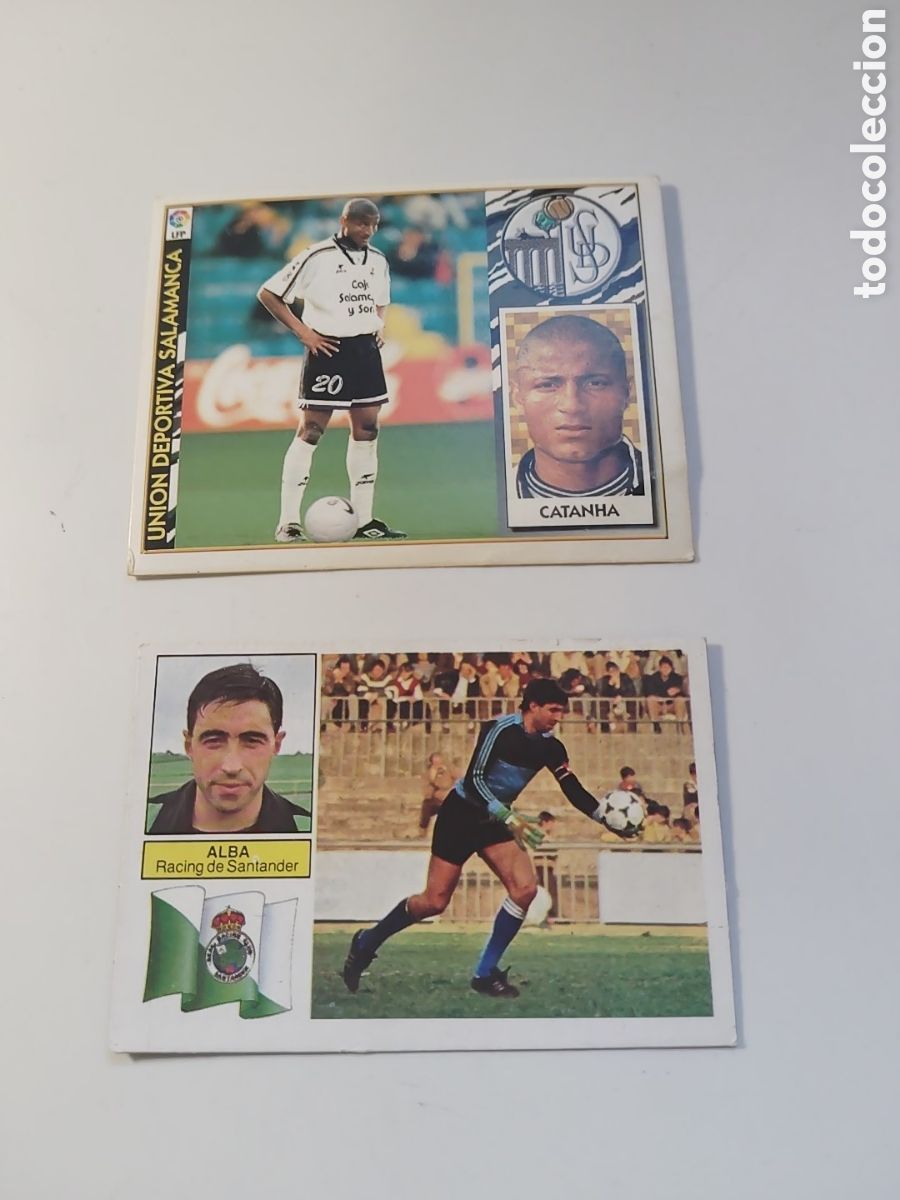 Football Stickers: Alba, R. Santander. Despegado temporada 82-83 y Catanha, U.D. Salamanca, nuevo, a&ntilde;o 97-98