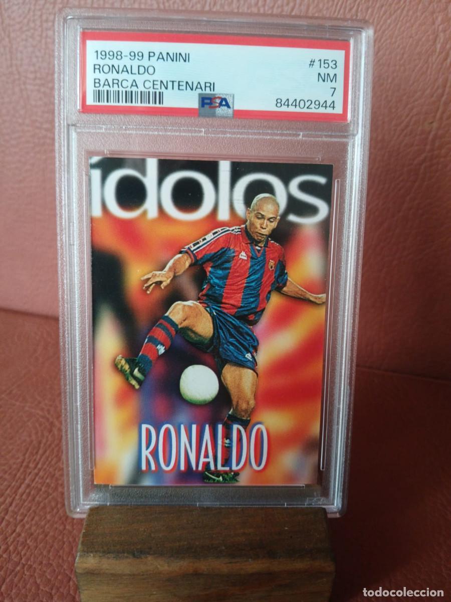 Fu&szlig;ball-Sticker: 1998-99 PANINI RONALDO BARCA CENTENARI 153 PSA 7