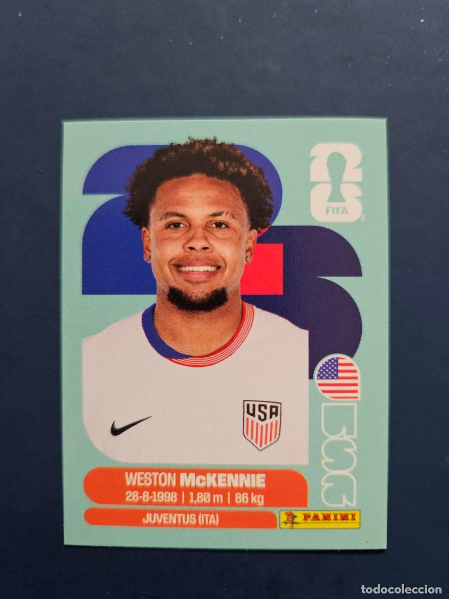 Fu&szlig;ball-Sticker: USA 10 WESTON MCKENNIE ESTADOS UNIDOS FIFA WORLD CUP MUNDIAL 26 2026 SIN PEGAR NUNCA PEGADO