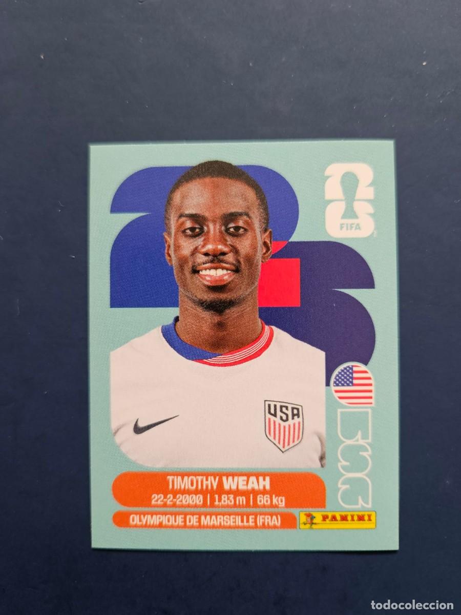 Fu&szlig;ball-Sticker: USA 12 TIMOTHY WEAH ESTADOS UNIDOS FIFA WORLD CUP MUNDIAL 26 2026 SIN PEGAR NUNCA PEGADO