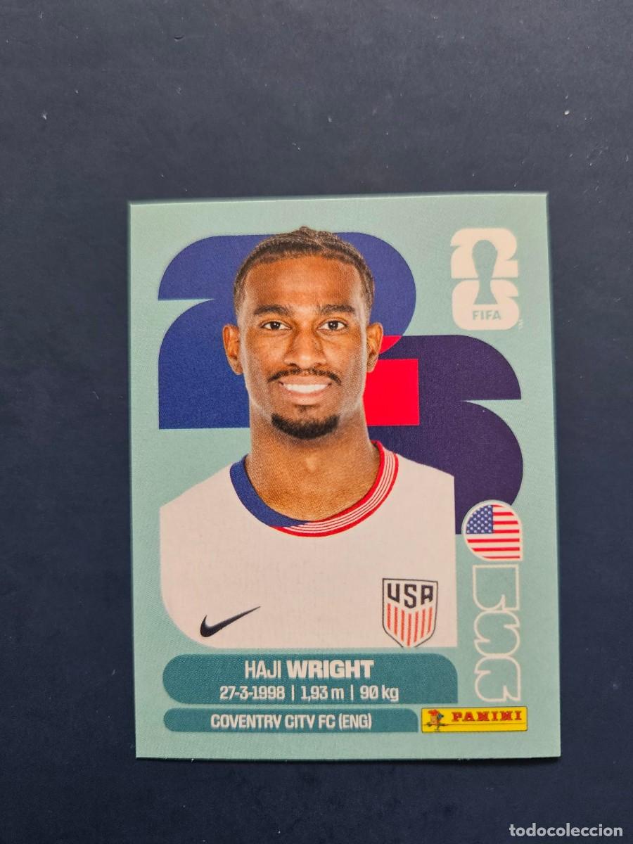 Fu&szlig;ball-Sticker: USA 19 HAJI WRIGHT ESTADOS UNIDOS FIFA WORLD CUP MUNDIAL 26 2026 SIN PEGAR NUNCA PEGADO