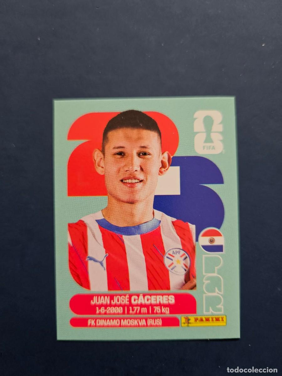 Fu&szlig;ball-Sticker: PAR 6 JUAN JOSE CACERES PARAGUAY FIFA WORLD CUP MUNDIAL 26 2026 SIN PEGAR NUNCA PEGADO