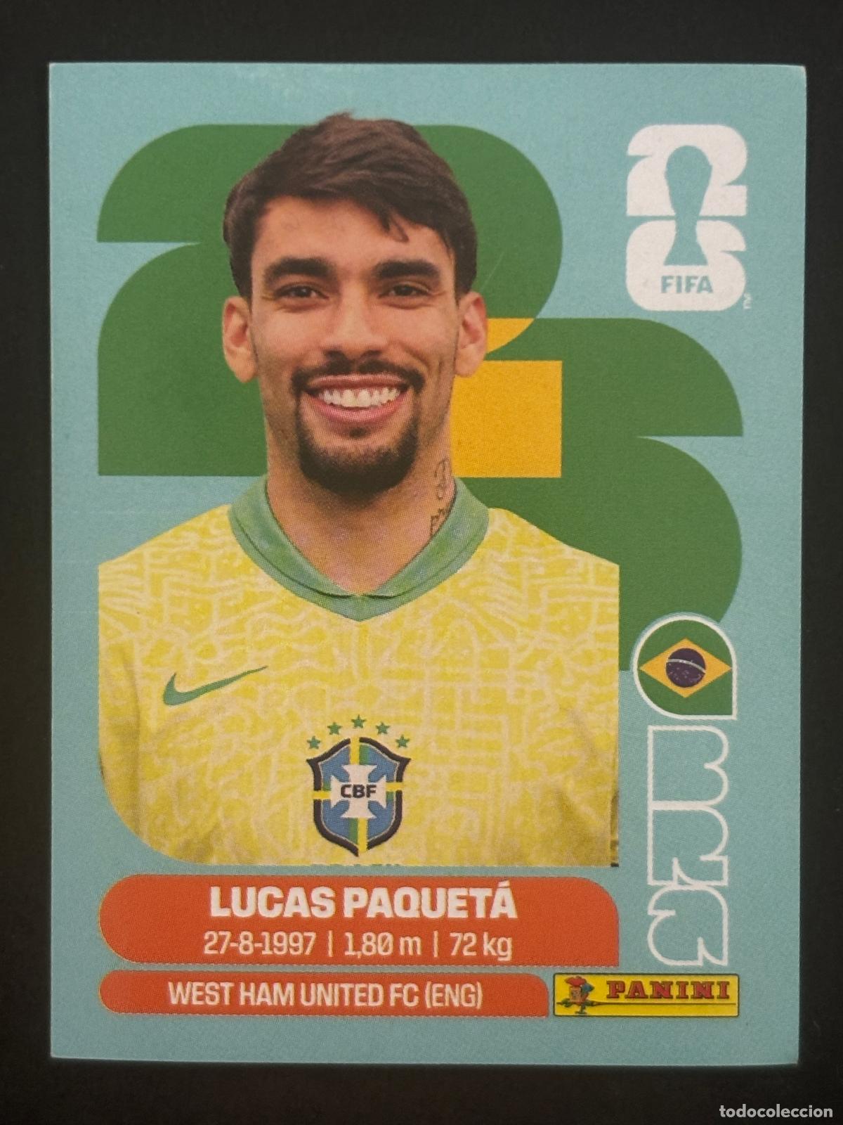 Football Stickers: BRA9 LUCAS PAQUET&Aacute; BRASIL CROMO PANINI FIFA WORLD CUP MUNDIAL 2026