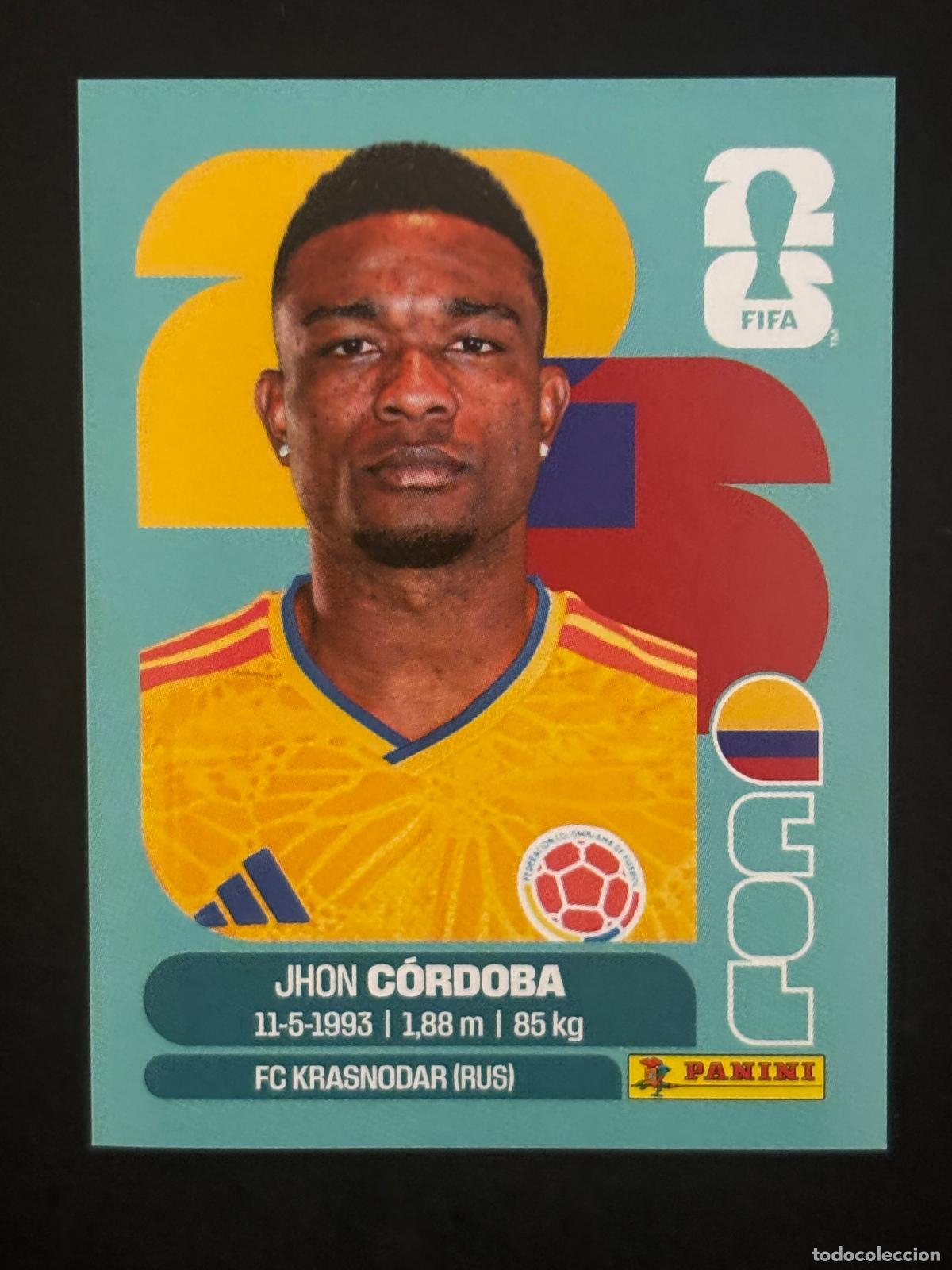Cromos de f&uacute;tbol: COL18 JHON C&Oacute;RDOBA COLOMBIA CROMO PANINI FIFA WORLD CUP MUNDIAL 2026