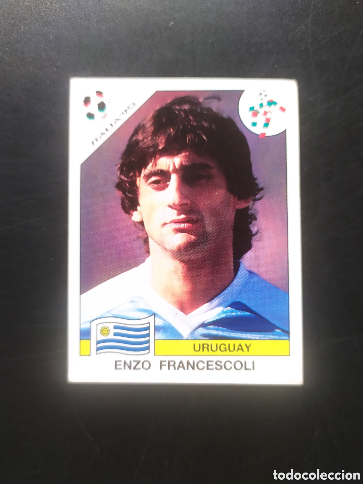 Football Stickers: Mundial Italia 90 panini Francescoli n&deg; 379 Uruguay sin pegar