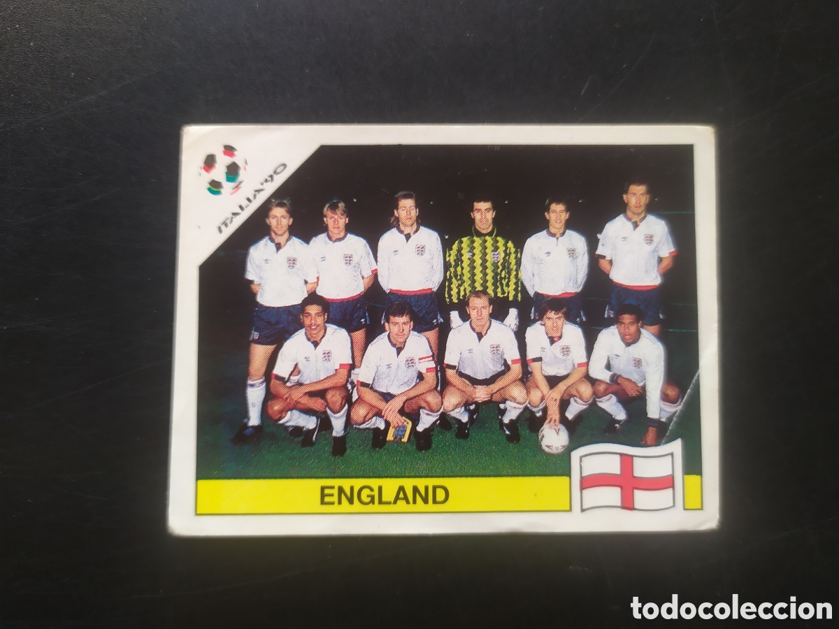 Cromos de Futebol: Mundial Italia 90 panini alineaci&oacute;n n&deg; 385 Inglaterra sin pegar