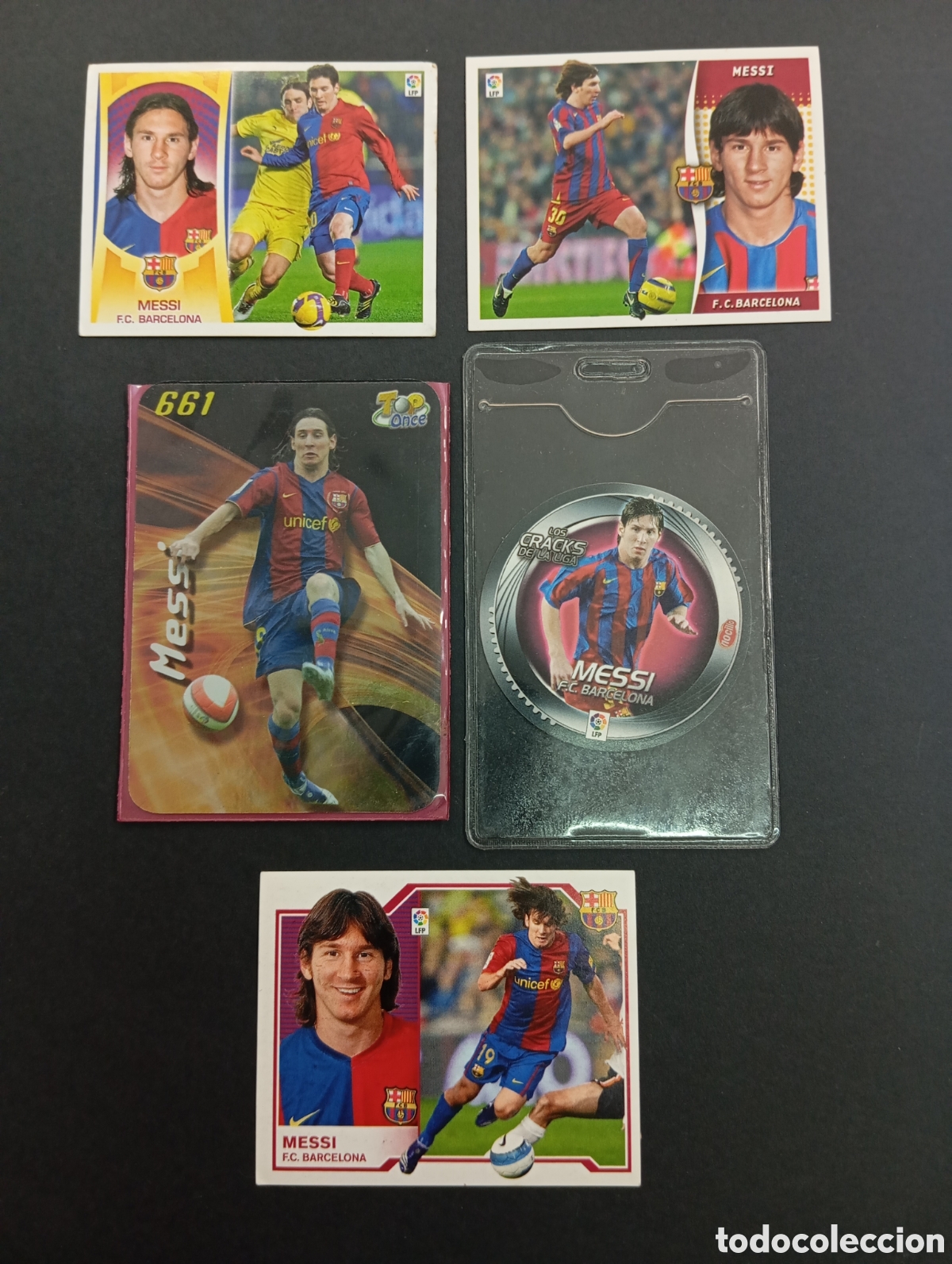 Cromos de Futebol: LOTE 5 CARDS MESSI CROMOS LIGA ESTE BARCELONA CRACKS LIGA NOCILLA SIN PEGAR MUNCA PEGADOS MEGACRACKS
