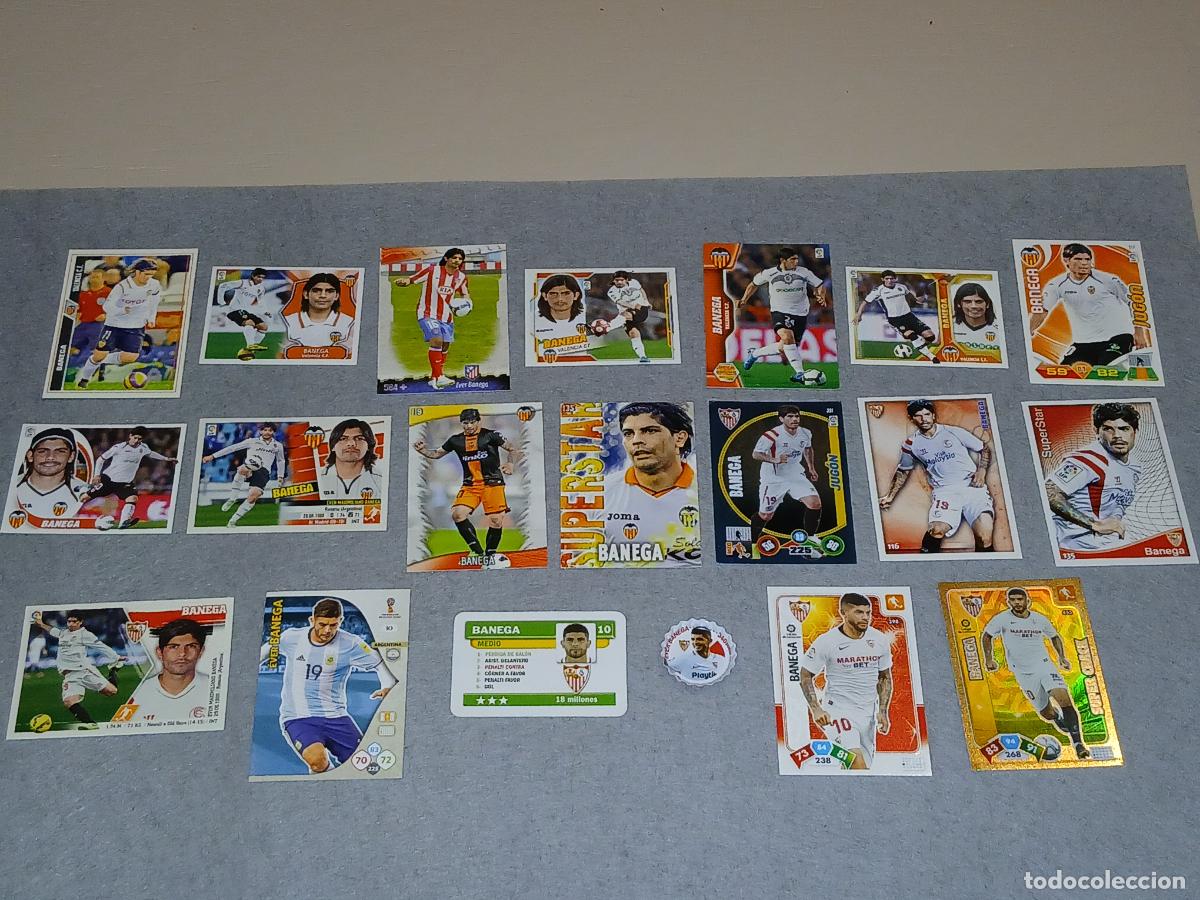Cromos de f&uacute;tbol: Cromos f&uacute;tbol. &Eacute;ver Banega, lote 20 cromos de 2008 a 2020