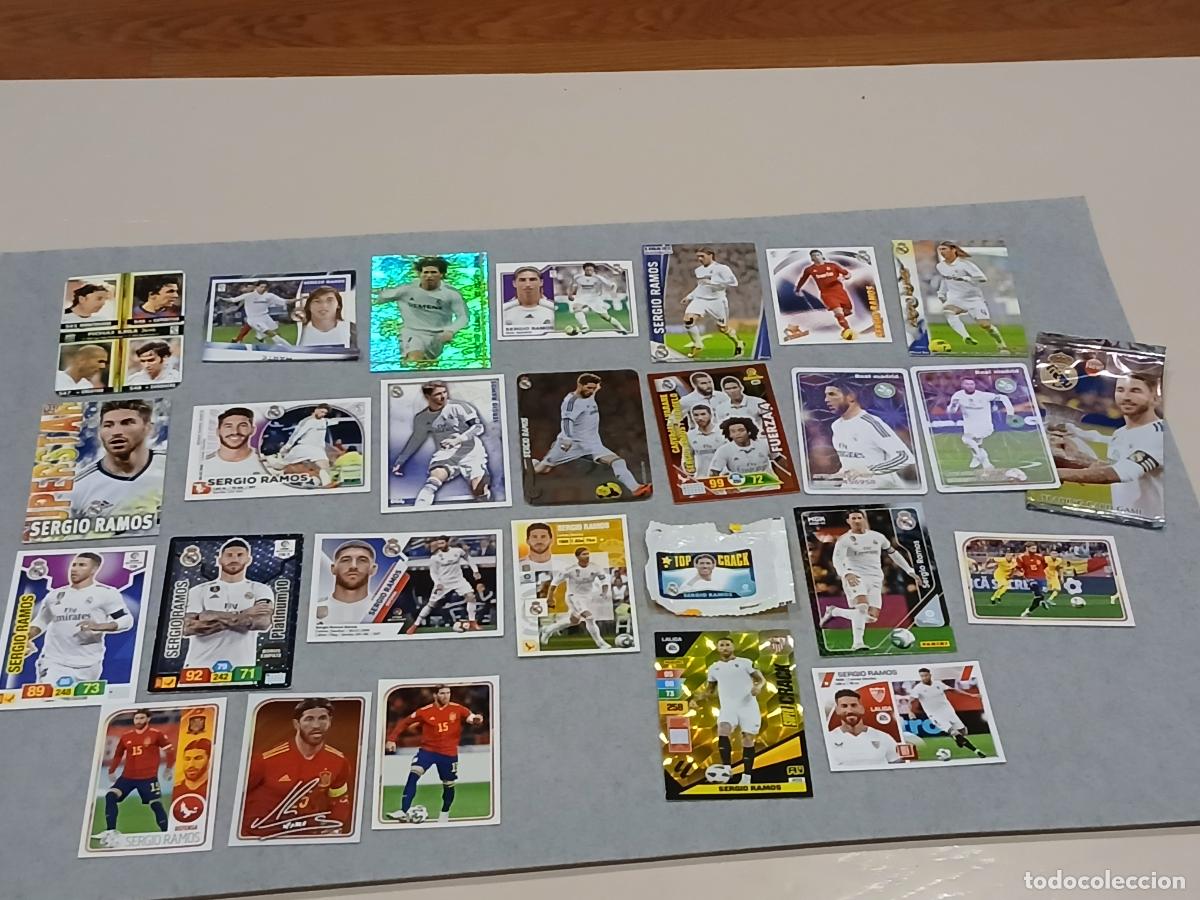 Fu&szlig;ball-Sticker: Cromos f&uacute;tbol. Sergio Ramos, lote 26 cromos de 2006 a 2024