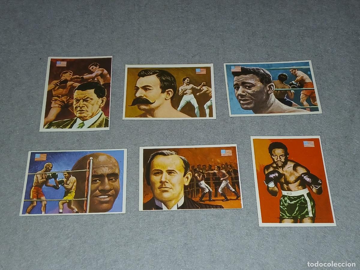 Football Stickers: Cromos Quelcom Ases Mundiales, Boxeo USA (Tunney, Sullivan, Patterson, Johnson, Corbett, Charles)