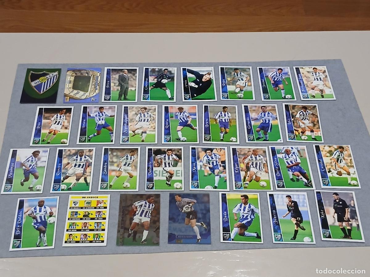 Cromos de f&uacute;tbol: Equipo completo. Mundicromo 2003, M&aacute;laga, 30 cromos
