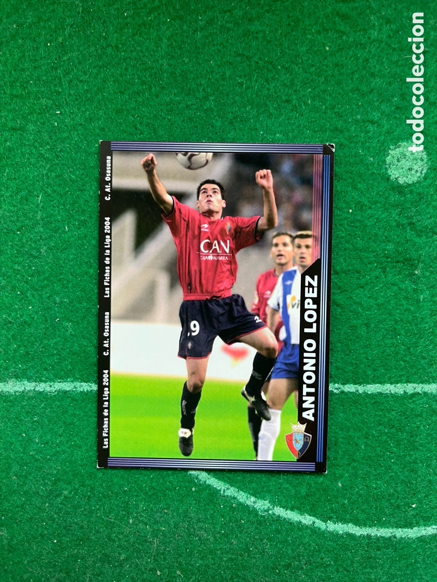 Football Stickers: 278 ANTONIO L&Oacute;PEZ OSASUNA LAS FICHAS DE LA LIGA 2003 2004 MUNDICROMO