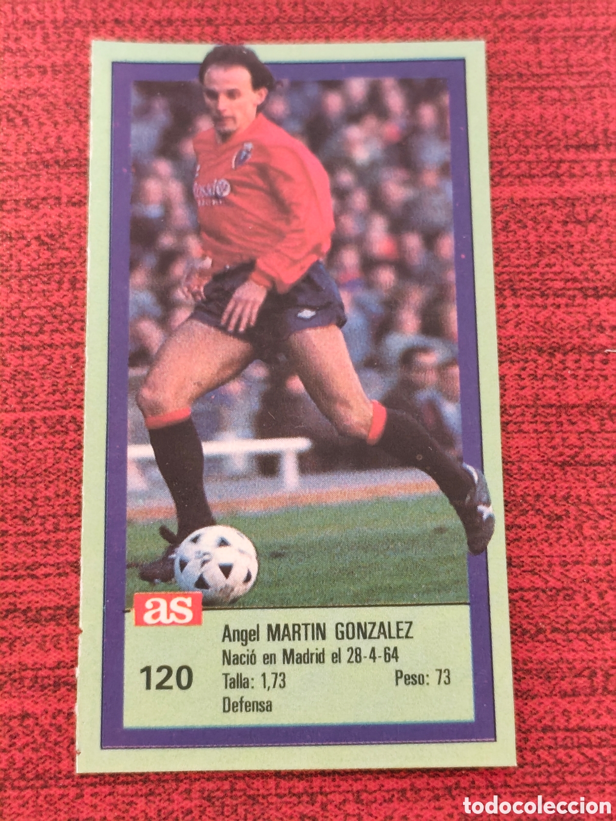 Fu&szlig;ball-Sticker: 120 MART&Iacute;N GONZ&Aacute;LEZ OSASUNA ASES DE LA LIGA 1989 1990 DIARIO AS