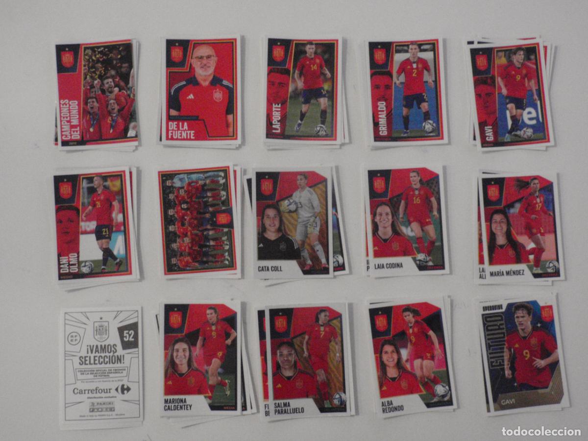 Fu&szlig;ball-Sticker: Lote 68 cromos stickers diferentes VAMOS SELECCION - Carrefour Panini 2024
