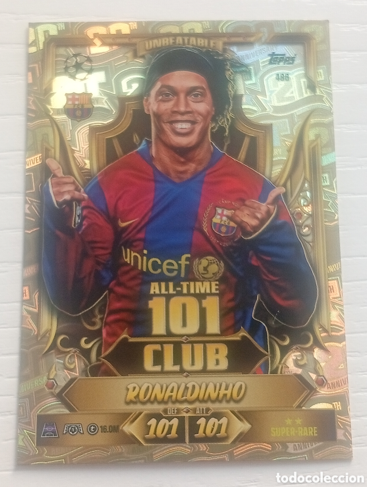 Cromos de Futebol: 486 RONALDINHO TOPPS MATCH ATTAX BARCELONA ALL-TIME 100 CLUB 2026 2027 UCC megacracks cromos cards