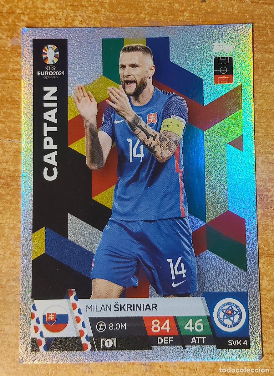 Figurine di Calcio: CROMO CARD EURO 24 EUROCOPA 2024 TOPPS MATCH ATTAX SKRINIAR SVK4 SVK 4 ESLOVAQUIA VERDE PARALELA