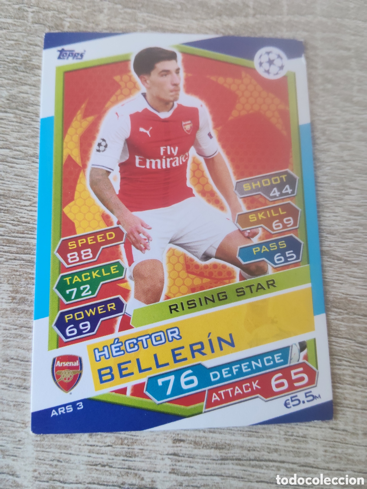 Figurine di Calcio: Topps match attax champions league 2016 2017 16 17 ARS 3 H&eacute;ctor Bellerin Arsenal