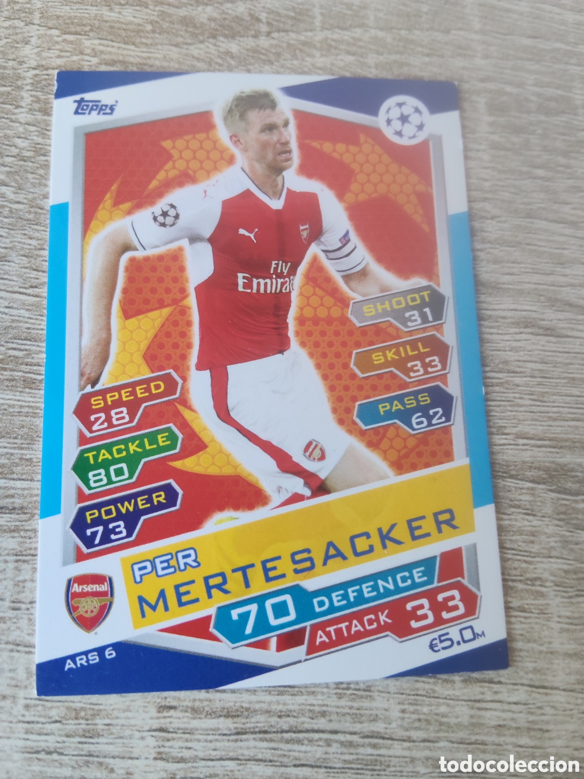Figurine di Calcio: Topps match attax champions league 2016 2017 16 17 ARS 6 Per Mertesacker Arsenal