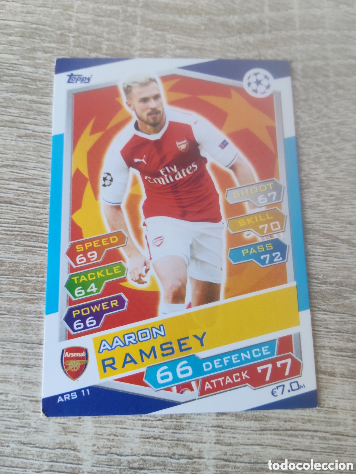 Figurine di Calcio: Topps match attax champions league 2016 2017 16 17 ARS 21 Aaron Ramsey Arsenal