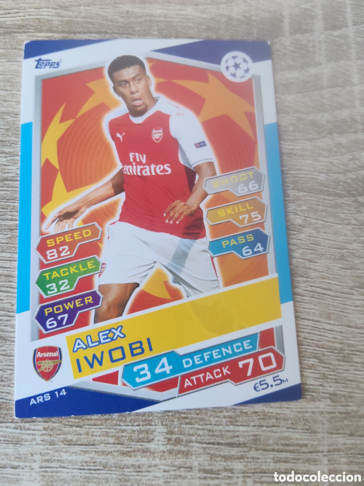 Cartes &agrave; collectionner de Football: Topps match attax champions league 2016 2017 16 17 ARS 14 Alex Iwobi Arsenal