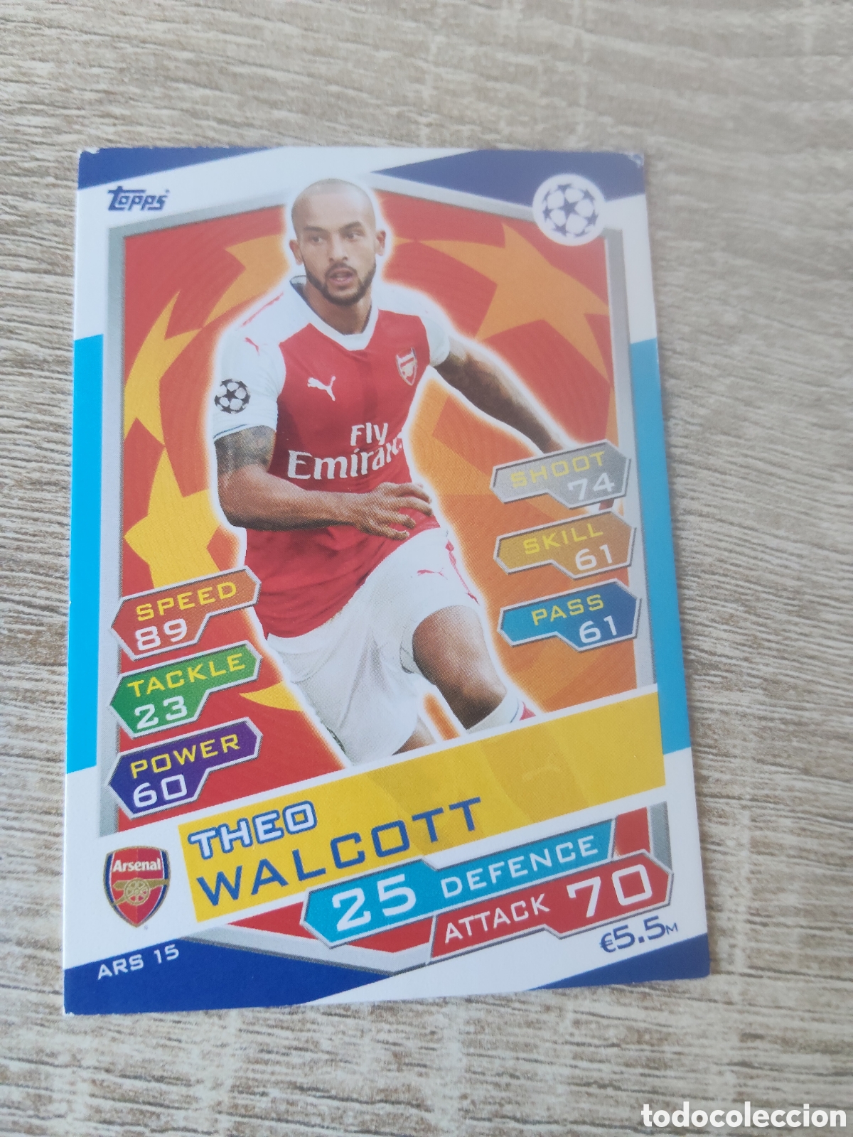 Cartes &agrave; collectionner de Football: Topps match attax champions league 2016 2017 16 17 ARS 15 Theo Walcott Arsenal