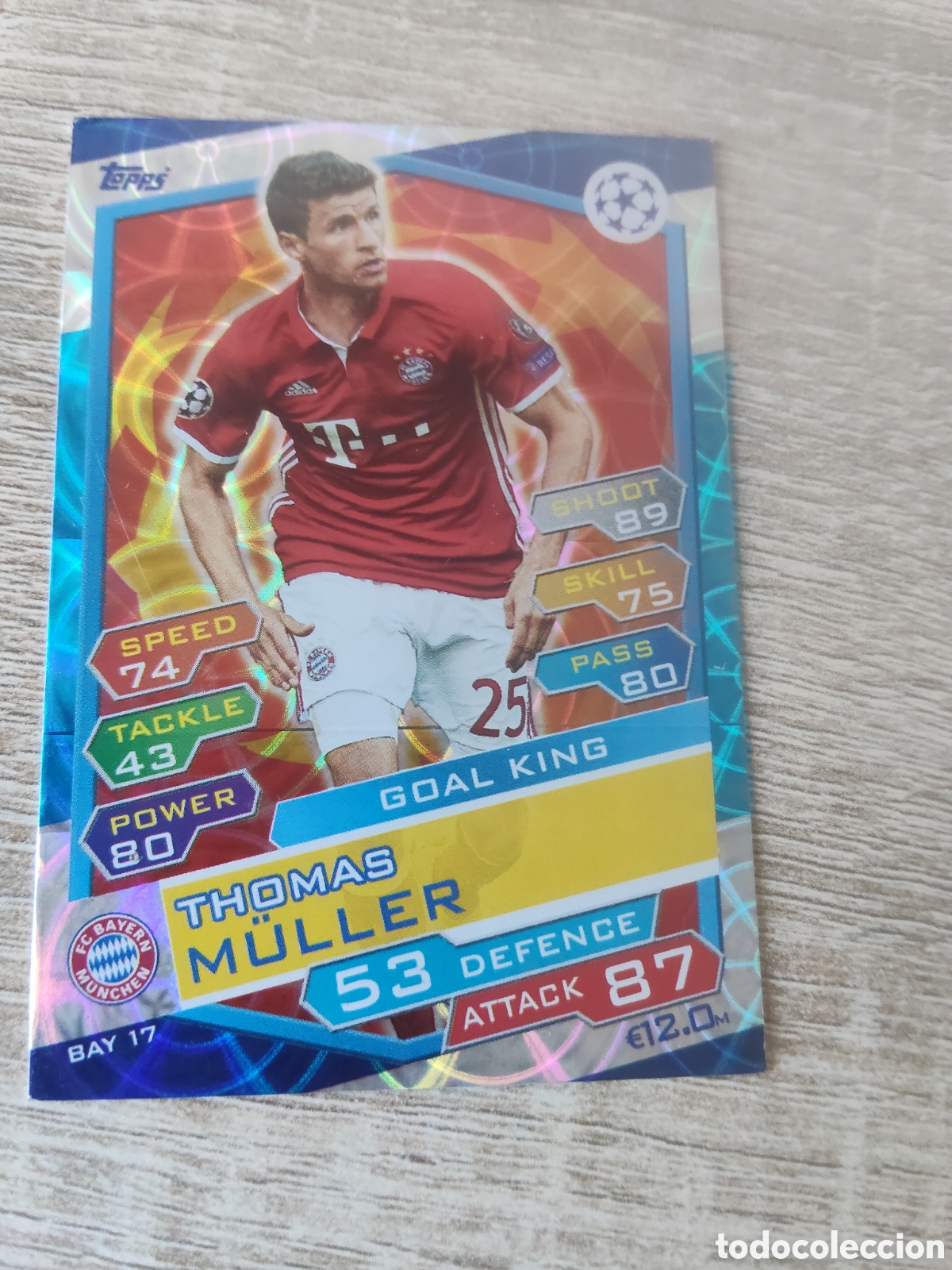 Cromos de Futebol: Topps match attax champions league 2016 2017 16 17 BAY 17 Thomas Muller Bayern de Munich