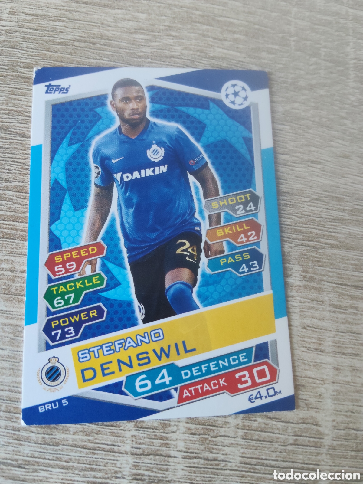 Cromos de Futebol: Topps match attax champions league 2016 2027 16 17 BRU 5 Stefano Denswil Brujas