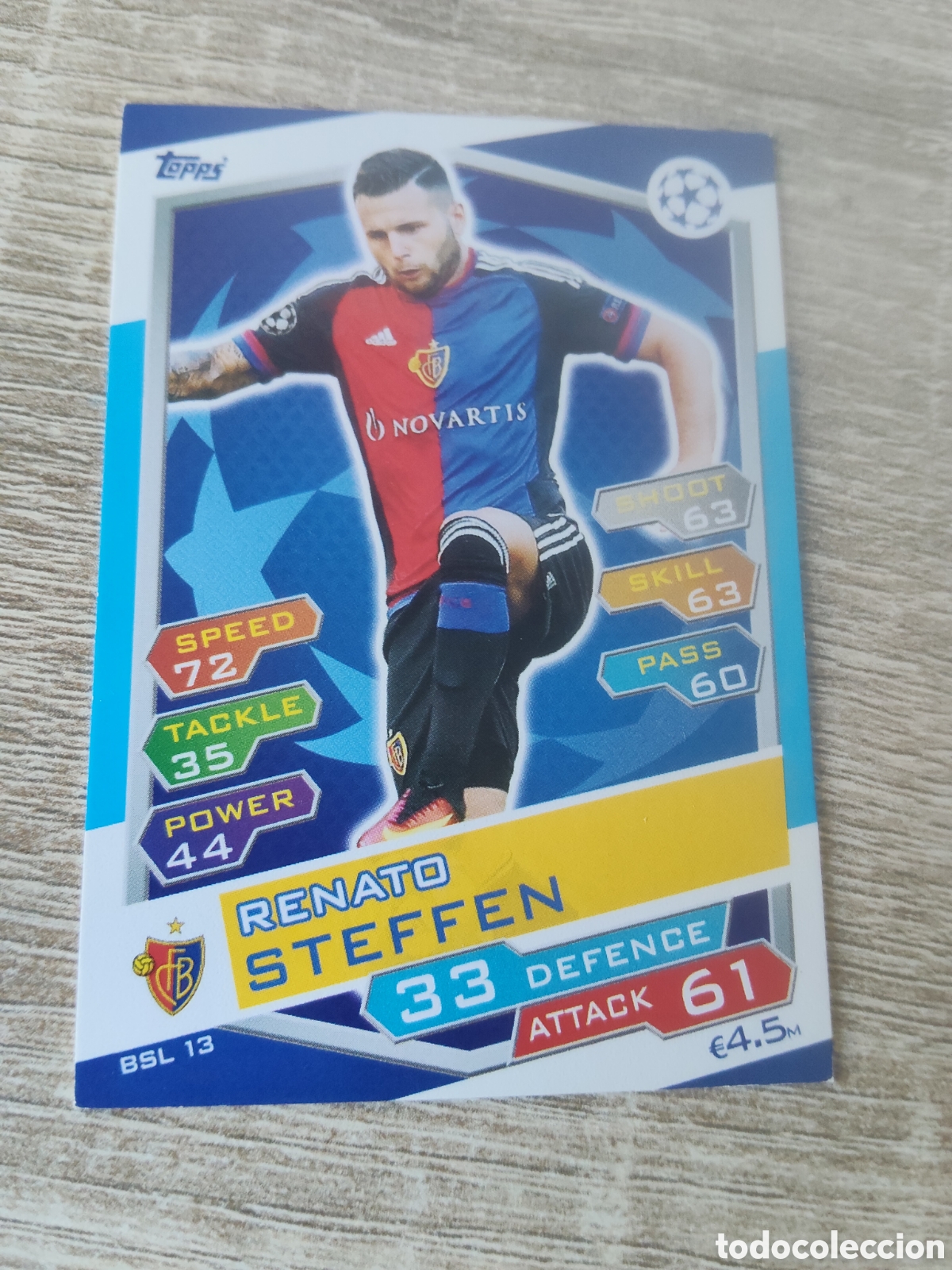 Cromos de Futebol: Topps match attax champions league 2016 2017 16 17 BSL 13: Renato Steffen Basilea