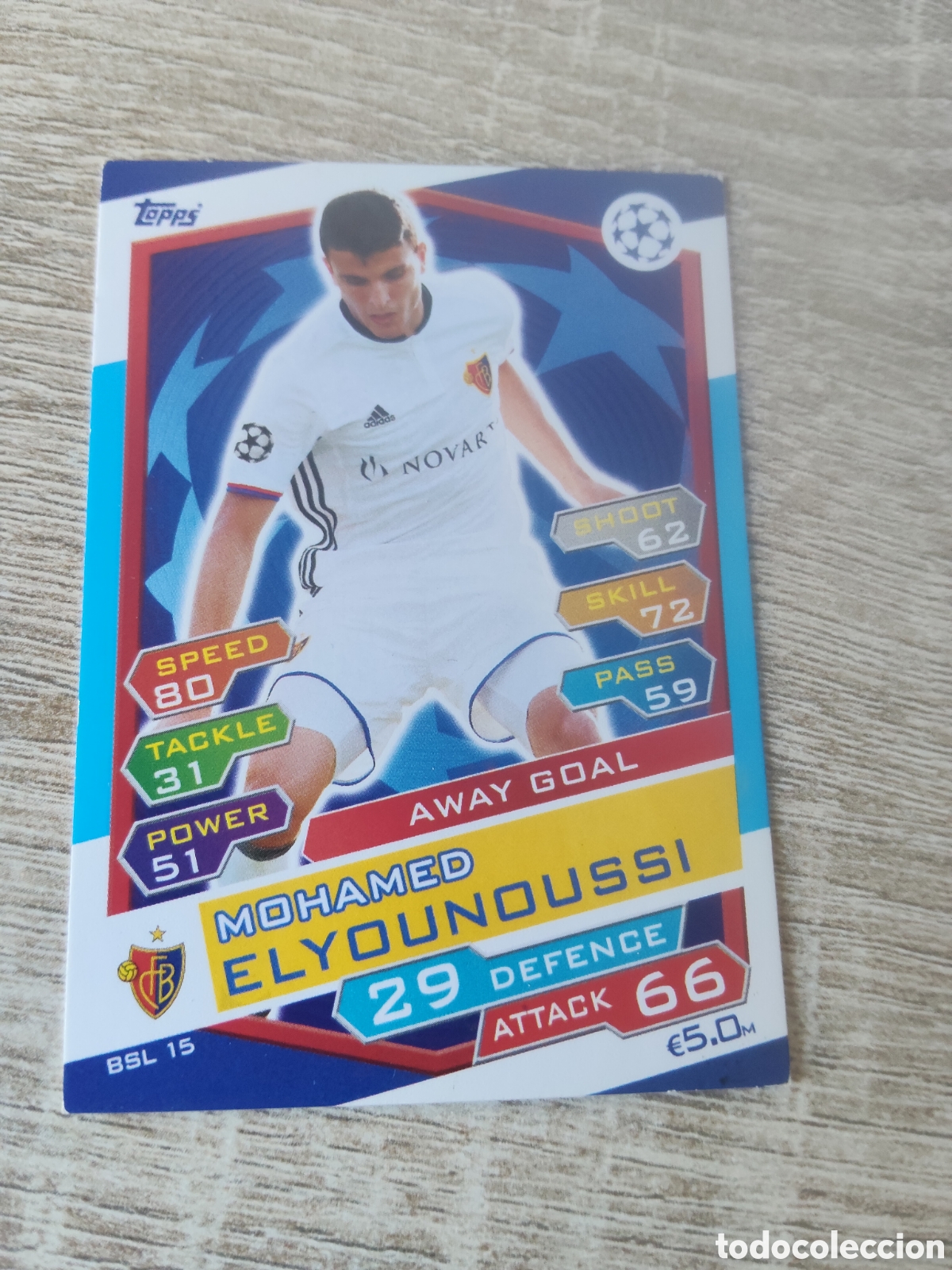 Figurine di Calcio: Topps match attax champions league 2016 2017 16 17 BSL 15 Mohamed Elyounoussi Basilea