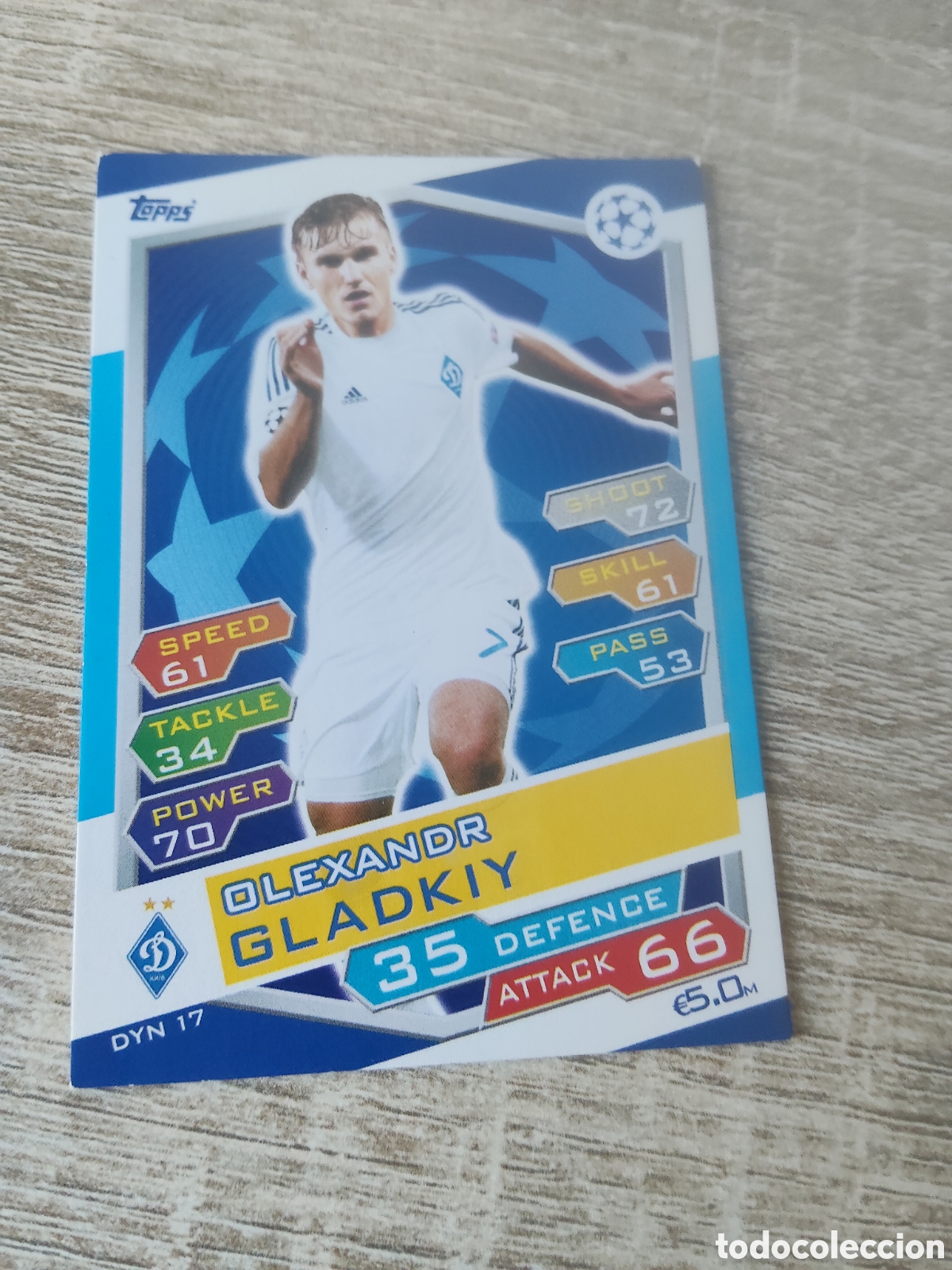 Figurine di Calcio: Topps match attax champions league 2016 2017 16 17 DYN 17 Olexandr Gladkiy Dynamo de Kiev